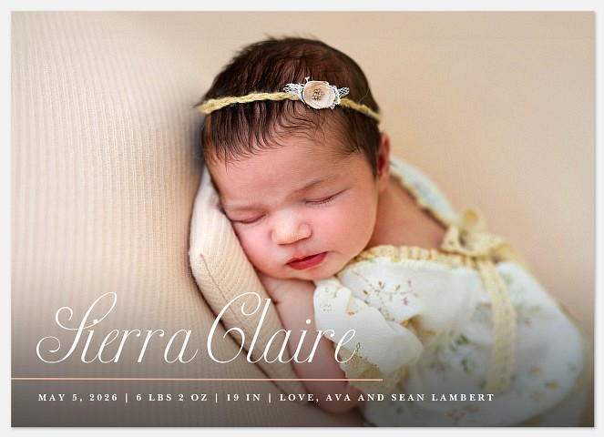 Classic Edge Baby Birth Announcements