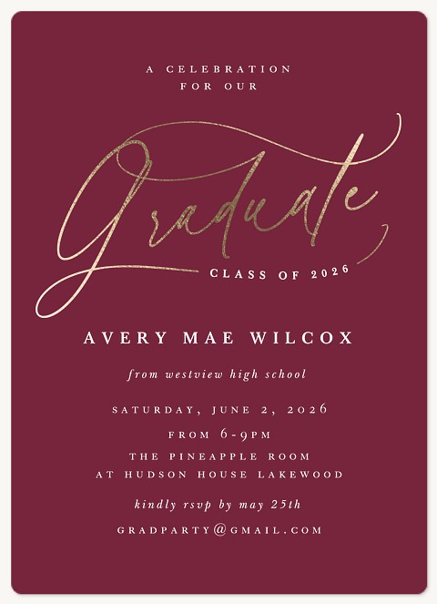 On A Curve Graduation Announcements