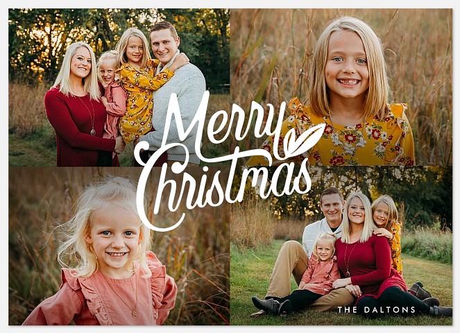 Retro Flourish Holiday Photo Cards