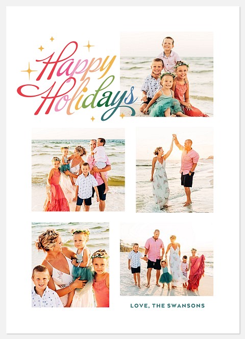 Cheerful Collage Holiday Photo Cards