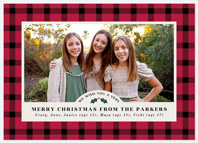 Checkered Snapshot Holiday Photo Cards