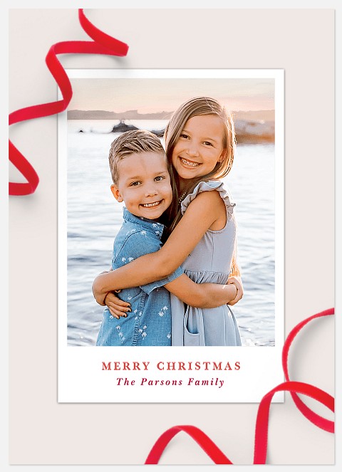 Ribbon Wrapped Holiday Photo Cards