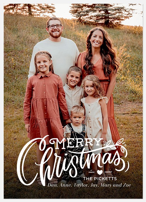 Scripty Flourish Holiday Photo Cards