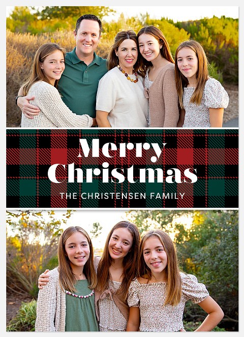 Merry Tartan Holiday Photo Cards