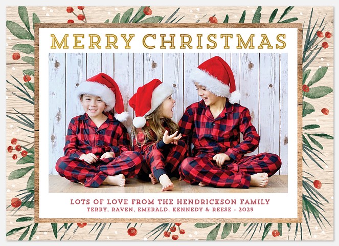 Rustic Frame Holiday Photo Cards
