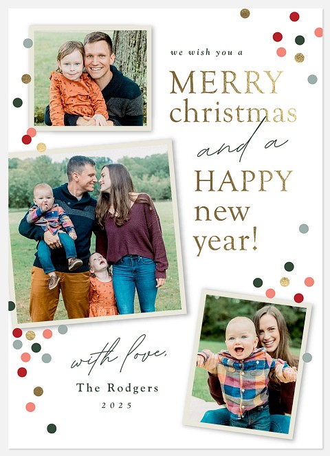 Whimsy Confetti Holiday Photo Cards
