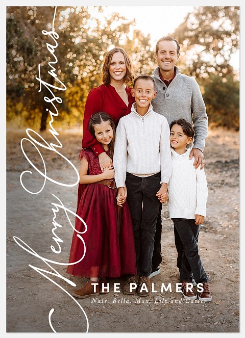 Elegant Sidescript Holiday Photo Cards