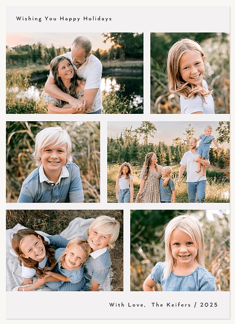 Simple Six Personalized Holiday Cards