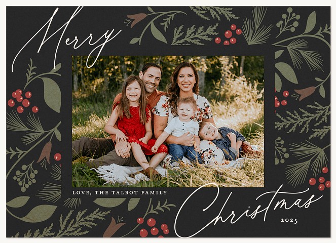 Rustic Botanicals Personalized Holiday Cards