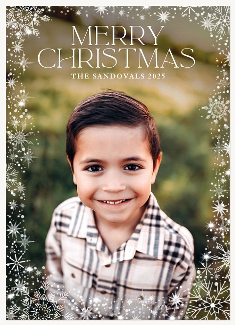 Snowflake Frame Personalized Holiday Cards