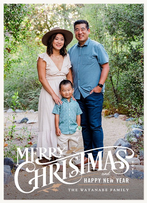 Alpine Lettering Personalized Holiday Cards