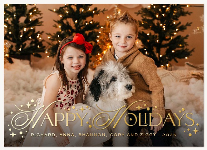 Golden Spark Personalized Holiday Cards