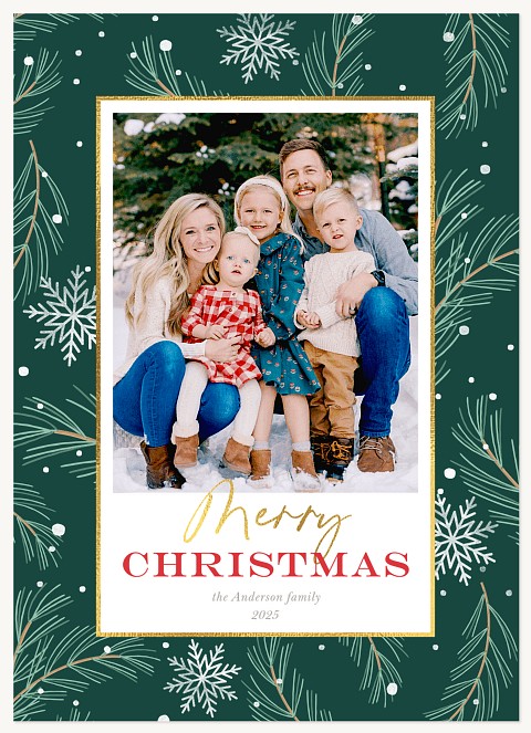 Frosted Branches Personalized Holiday Cards