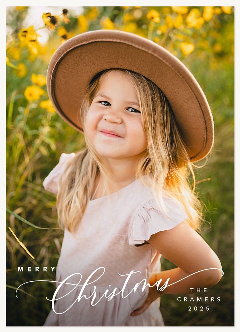 Slanted Script Personalized Holiday Cards