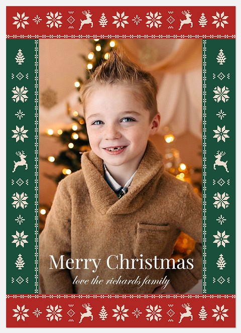Festive Fair Isle Holiday Photo Cards