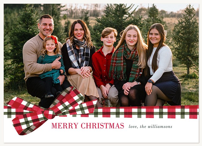 Letter Bow Personalized Holiday Cards