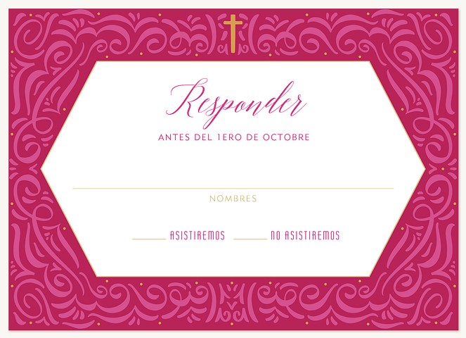 Vibrant Decoration  Quinceañera RSVP Cards