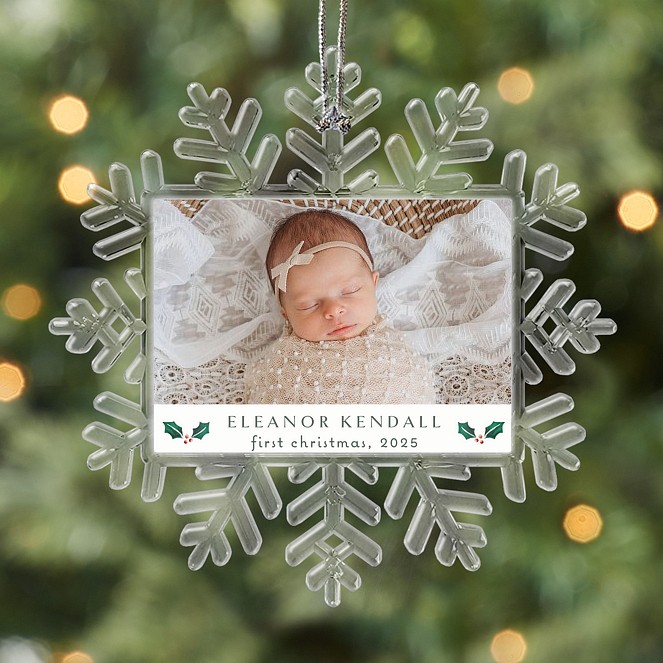 First Christmas Holly Personalized Ornaments