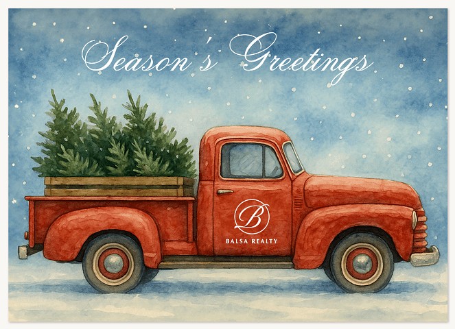 Vintage Truck Business Holiday Cards