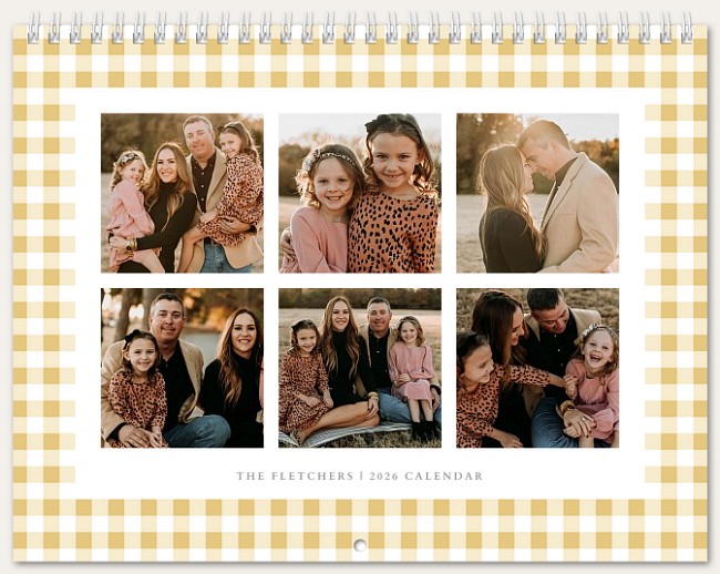 Gingham Grid Calendar Personalized Photo Calendars
