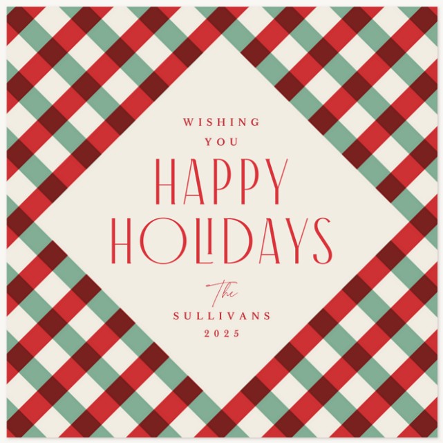 Plaid Vibes Personalized Holiday Cards