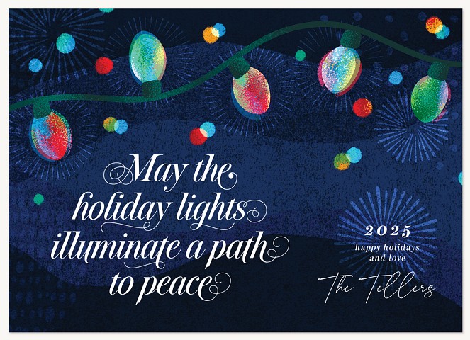 Colorful Illumination Personalized Holiday Cards