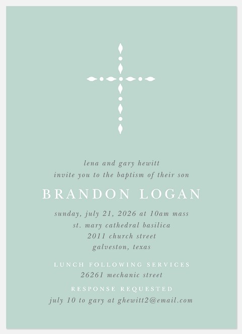 Simply Divine Baptism Christening Invitations