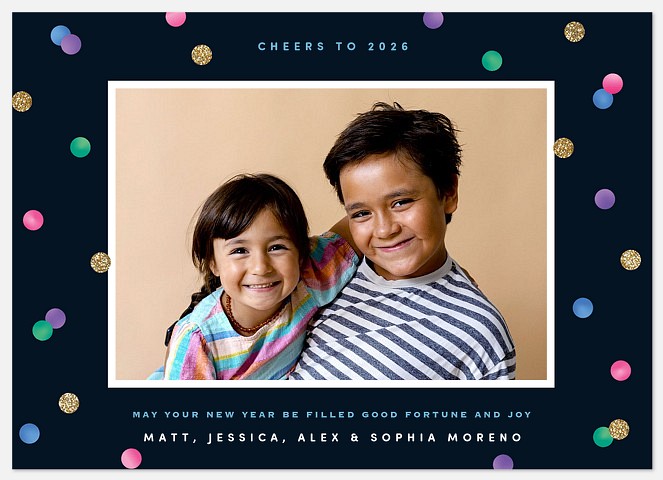 Festive Confetti Holiday Photo Cards