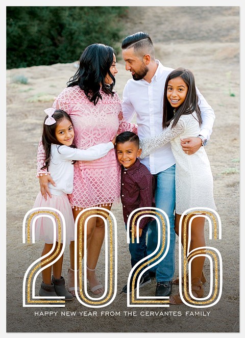 Inline Year Holiday Photo Cards