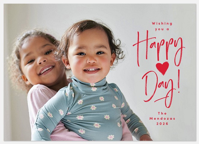 Brush Script Valentine Photo Cards