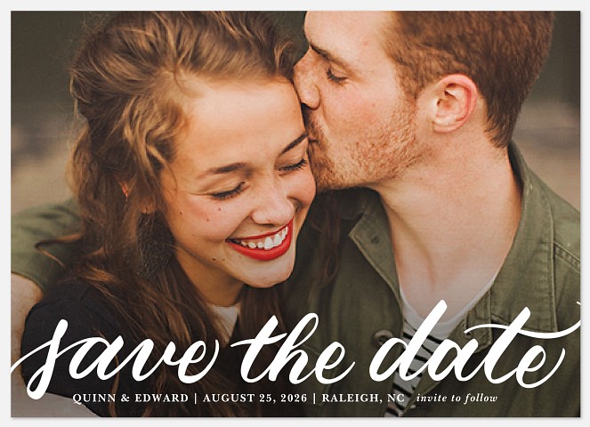 Handlettered Love Save the Date Photo Cards