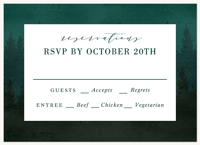 Pine Forest Wedding RSVP Cards