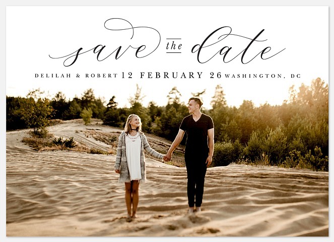 Classic Swirls Save the Date Photo Cards