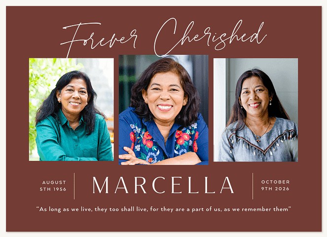 Forever Cherished Memorial & Sympathy Cards