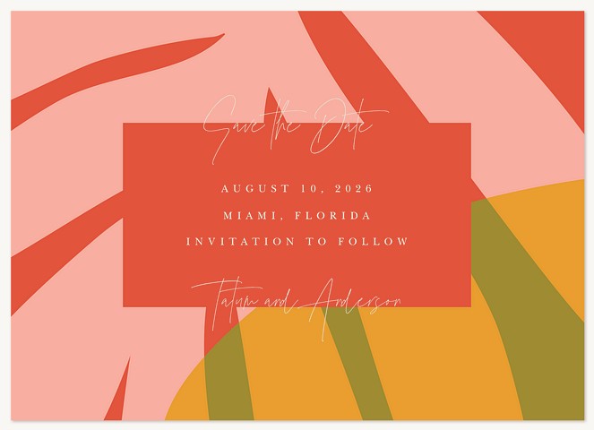 Citrus Palm Save the Date Cards