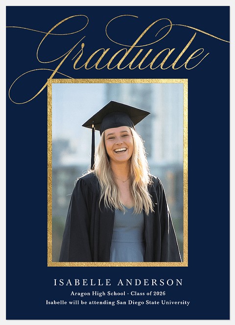 Luxe Script Graduation Cards