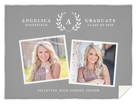 Monogram Laurels Custom Blankets