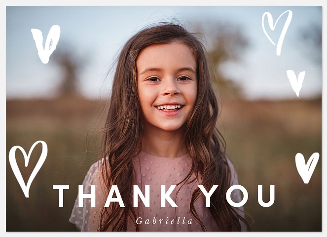 Scattered Hearts Thank You Cards 