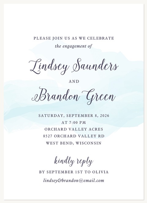 Soft Watercolor Engagement Party Invitations