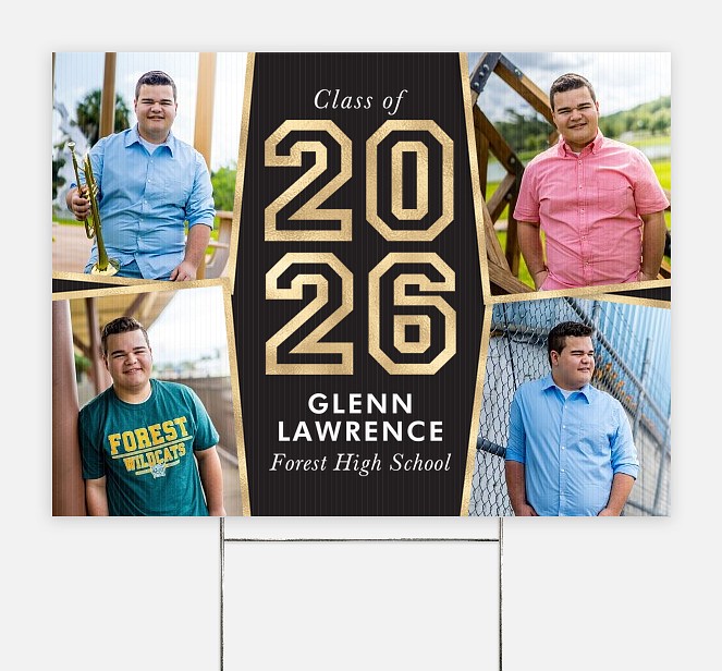 Bold and Golden Graduation Yard Signs
