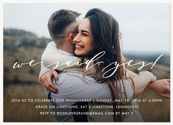 We Said Yes Engagement Party Invitations