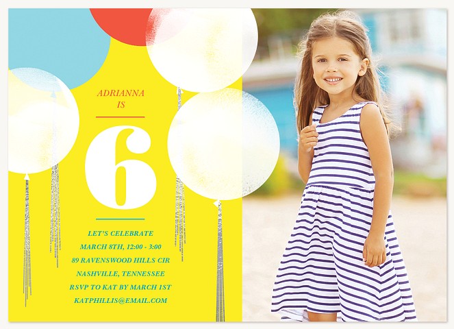 Tassel Shimmer Girl Birthday Party Invitations