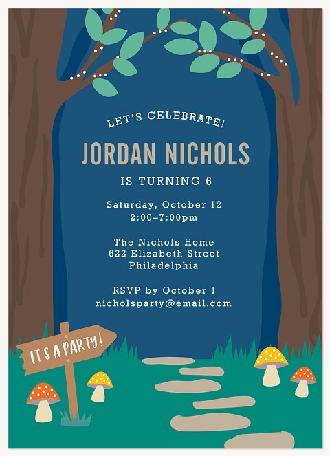 Enchanted Forest Kids Birthday Invitations