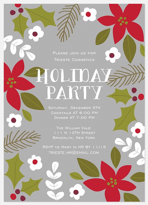 Blooming Jubilee Holiday Party Invitations