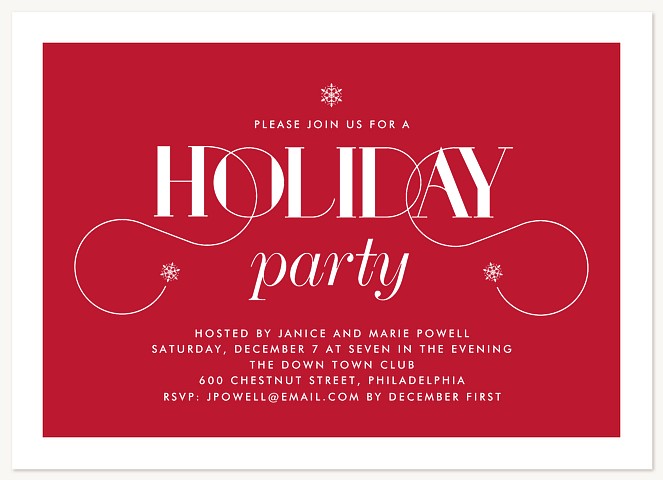 Elegant Soiree Holiday Party Invitations