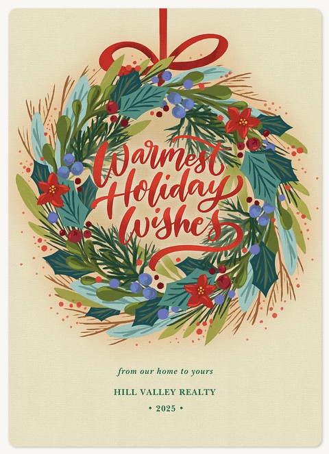 Warmest Wreath Holiday & Christmas Magnet Cards