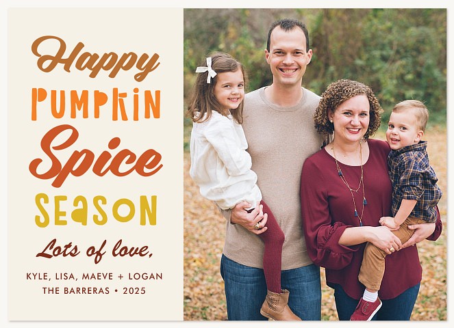 Pumpkin Spice Season Thanksgiving Cards