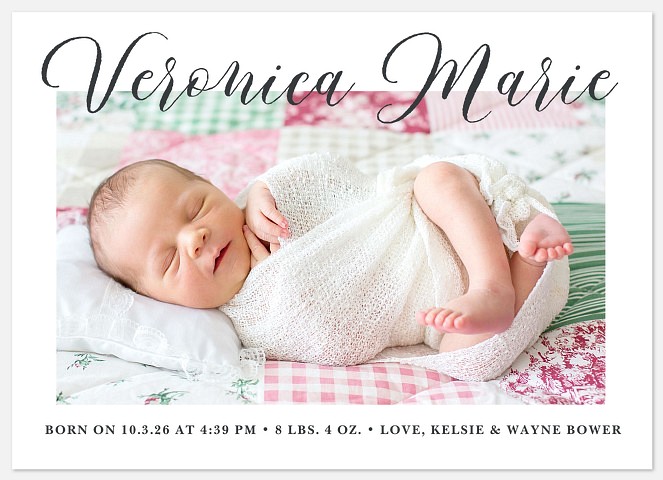 Elegant Simplicity Baby Birth Announcements