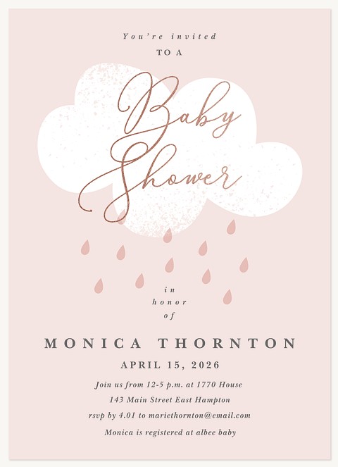 Blush Shower Baby Shower Invites