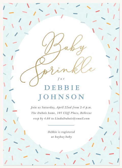 Pastel Sprinkle Baby Shower Invites